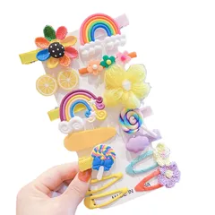 【人気商品】カラフル 可愛い サイドクリップ キッズヘアピン 子供用 髪留め パッチンピン 前髪 女の子 髪飾り 赤ちゃん ヘアアクセサリー 誕生日 ヘアピン プレゼント 14個セット 子供 (C) ヘアクリップ