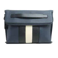BALLY バリー ベンジー BENJY 57 ストライプ クラッチバッグ ネイビー メンズ 中古のサムネイル