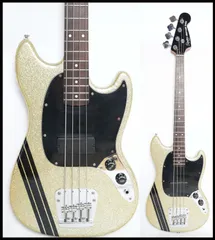 ★Squier by Fender★Mikey Way Mustang Bass Flake Silver Sparkle My Chemical Romance 2011年製 状態良好 ムスタングベース★