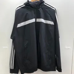 adidas/アディダス ナイロンジャケット ライトアウター オーバーサイズ ビックサイズ フード スリーライン CHINA製 メンズ XL ブラック