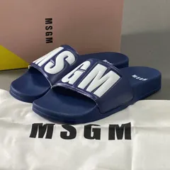 純正新品 美品６◇MSGM レザー ファーデザイン サンダル