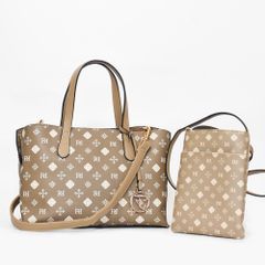 2個セット FIRANO VITA フィラノ ヴィタ モノグラム 2WAY トートバッグ ショルダーバッグ & ショルダーポーチ ベージュ 合皮