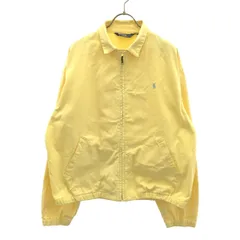 Polo by Ralph Lauren ポロバイラルフローレン 80s USA製 ヴィンテージ ロゴ刺繍 ジップジャケット M イエロー ブルゾン メンズ 古着