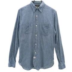 ダブルアールエル チェック柄 長袖 隠し ボタンダウンシャツ XS ブルー系 RRL メンズ