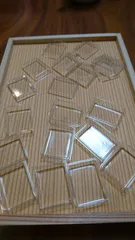 ミニチュア　NO-4　透明　容器  蓋付き 10枚入れ   NO,6 NO16よりフタ2㎜　本体1㎜厚みが深いタイプです