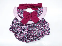 【京松】【その他】 ベビー服 3点セット ヘアバンド スタイ 花柄 ブルマ 24w-6476