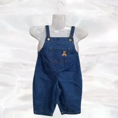 POLO baby　ポロベビー　サロペット　ブルー　子供服　ベビー服　赤ちゃん　オーバーオール　デニム　ジーンズ　ワンポイント　ポケット