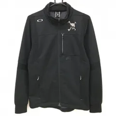 【超美品】オークリー ジャケット 黒 一部切替 ロゴグレー ドローコード メンズ M ゴルフウェア Oakley