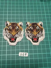 う64★トラの顔 刺繍パッチ 2枚セット