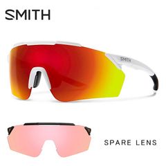 【新品】SMITH スミス サングラス pivlock ruckus 6ht スペアレンズ付き ラーカス Matte White chromapop sun Red Mirror