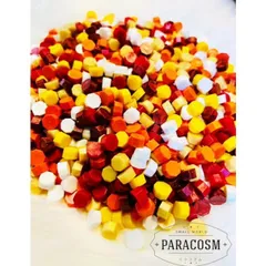 琥珀　　橙色＆茜色mixシーリングワックス（約125粒）40ｇシーリングスタンプ　レター　封筒　招待状　結婚式　ギフトボックス　DIY用