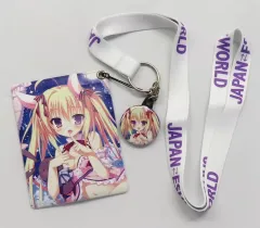 【中古】財布・パスケース 月ウサギさんの夜(白もち桜) ストラップ付きパスケース 「絵師100人展 5」のサムネイル