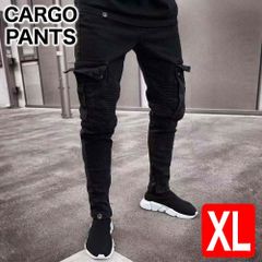 カーゴパンツ ブラック XLサイズ メンズ パンツ デニム ワークパンツ