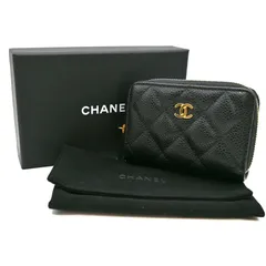 CHANEL　シャネル　キャビアレザー　ジッピーカードケース　ブラック　(16830)
