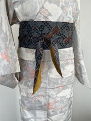 着物リメイク　帯ベルト　蝦黄シアホワン　41