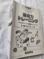 💖サピックス　SAPIX 算数　６年　基礎力トレーニング１年分　１月号～１２月号