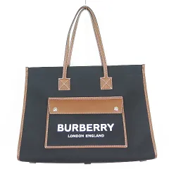 バーバリー BURBERRY 美品 MD FREYA TOTE ミディアム フレヤ トート キャンバス/レザー BLACK/TAN 8055747 ☆AA★ 2sa5810のサムネイル