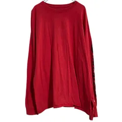 Champion 長袖 プリントTシャツ XXL レッド チャンピオン 袖プリント ロンT ロングTシャツ ビッグサイズ 古着卸 アメリカ仕入 a702-5537