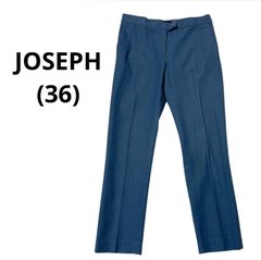 4419 ー大特価ー 良品★オンワード樫山  【ジョゼフ】 JOSEPH レディース アンクルパンツ (S) センタープレス くすみブルー 青系 ズボン カジュアルパンツ スラックス LOT44