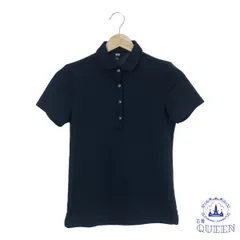 ☆美品☆ UNIQLO ユニクロ トップス ポロシャツ シンプル きれい目 半袖 レディース ネイビー S 901-10720 送料無料 古着