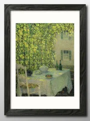 11022アンリ ル シダネル The Village Table, Gerberoy A3 サイズ ポスター アート おしゃれ 絵画 インテリア 北欧 イラスト マット紙 艶消し アートパネル 額 フレーム デザイン 壁掛け ギフト 新築祝い ディスプレイ 
