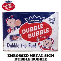 新品　ダブルバブル　DUBBLE BUBBLE 　ブリキ看板　アメリカン雑貨　インテリア　ヴィンテージ　おしゃれ　かっこいい　雑貨　玩具　E781