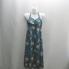 ◇ ⊂ Lily Brown リリーブラウン 総柄 ロング丈 ワンピース サイズF ブルー ベージュ レディース E  【1408220049837】