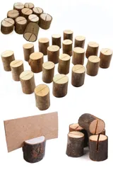 メモクリップ スワイヤー 机上用品 丸太 天然木 卓上スタンド 小物 文房具用に 卓記号 結婚式 木製 木製 円柱形 ミニ カード立て 切り株 写真立て 10個入 メモホルダー メモスタンド カードスタンド YINKE