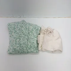 ◇ Kastane カスタネ 花柄 長袖ロングワンピース ベロアベスト サイズF グリーン ホワイト ベージュ レディース E  【1407020047586】