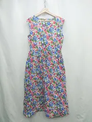 ◇ ⊂ Bou Jeloud ブージュルード 花柄 膝下丈 ワンピース サイズM ブルー系 レディース E  【1503060009994】