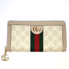 【GUCCI】 グッチ　オフィディア　GGアラウンドウォレット　GGスプリーム　523154　ベージュ＆ホワイト 　長財布　中古　美品　袋・箱　質屋　財布