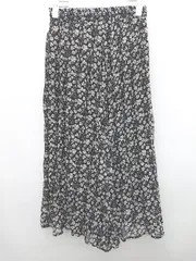 ◇ OLIVE des OLIVE オリーブ 小花柄 ウエストゴム ロング ギャザー スカート サイズＦ ブラック グレー レディース E  【1406180054427】