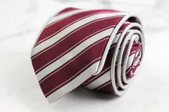 アレクサンダージュリアン ブランド ネクタイ シルク ストライプ柄 PO メンズ レッド Alexander Julian 【中古】
