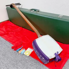 三味線 細棹 紫檀 平溝 丸打胴 人工皮 和楽器 特上）地唄紫檀三味線 販売 WKT-5602ST 【和楽器市場】