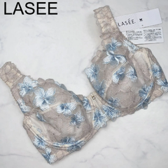 【新品タグ付き】Wacoal　ワコール　LASEE　ラゼ　ブラジャー　D80　ランジェリー　下着ㅤBE　ベージュ　クリスタル　刺繍　花　華やか　シンプル　プレゼント　ギフト