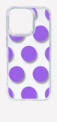 【新品未使用】iPhone16 Pro アイフォン16プロ クリア ハードケース ドット柄 水玉 (パープル) スマホケース カバー cl-ip16pro-dotbig-08
