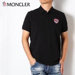 24SSモデル モンクレール MONCLER  メンズ ワッペン+ハート 鹿の子ポロシャツ【ブラック】 8A00012 84556 999/【2024SS】m-tops