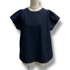 YONFA ヨンファ シアーブラウス シャツ トップス ブラウス フレンチスリーブ 透け感 ナイロン ネイビー 紺 サイズFREE レディース 夏 有明ガーデンrecollect店 1 No.581H