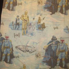 VintageStar WarsStar WarsSheetFlat SheetTWINsizeUSEDTHE Empire Strikes BackC3POBoba FettDarth VaderFigureDollStuffed Toy