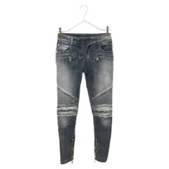 BALMAIN (バルマン) BIKER BLUE JEANS バイカースキニーデニムパンツ インディゴ レディース 5757-241Nのサムネイル