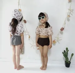 水着 女の子 UVカット かわいい おしゃれ かっこいい 水着 90cm 100cm 110cm 120cm 130cm 子供用 ベビー 小学生 キッズ 女子 子ども 水遊び プール 海 川 花柄 お洒落 可愛い 体型カバー セパレートmingsheng09
