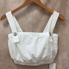 タグ付き 未使用品 SNIDEL スナイデル ビジューボタン ビスチェ ホワイト SWFB152268 FREEサイズ