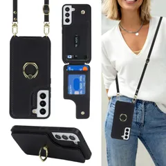 新品 Cavor Galaxy S22 5G SC-51C SCG13対応ケース手帳型 Galaxy S22 5G スマホ 携帯 用 ケース ショルダー クロスボディ 肩掛け 首かけ 斜めがけ ショルダー ケース 背面ポケット付き【上下開】Galaxy S22