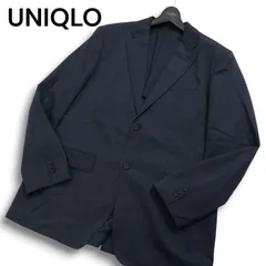 【美品】UNIQLO ユニクロ 背抜き Super110's ストレッチ ウール★ テーラード ジャケット Sz.XL メンズ グレー 大きいサイズ