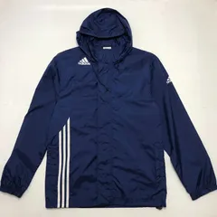 adidas/アディダス 00's ナイロンジャケット スリーライン メッシュライナー ウインドブレーカー フード収納 ドローコード メンズ S ブルー