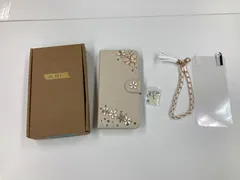 【4】25-021 iPhone15PIus 花柄デコ 手帳型