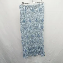 ◇ ⊂ tocco closet トッコ クローゼット 花柄 ロング タイト スカート サイズM サックスブルー系 レディース E  【1507030015046】