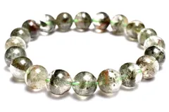 【１点物】高発色◇半々タイプ グリーンガーデンクォーツ　9.5mm　ブレスレット パワーストーン 天然石 _MA7469