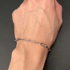 オーバルチェーンブレスレット メンズブレスレット シルバー