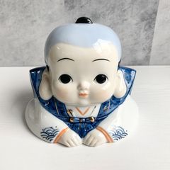 福助 薬師窯 置物 蚊取り線香置き陶器 昭和 レトロ インテリア